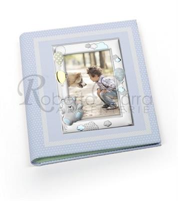 ALBUM ORSETTO PALLONCINI 25X30 CELESTE CON P.FOTO 13X18