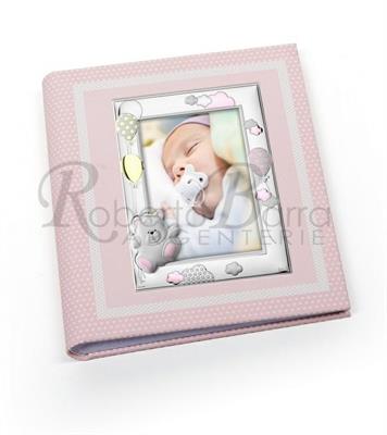ALBUM ORSETTO PALLONCINI 25X30 ROSA CON P.FOTO 13X18