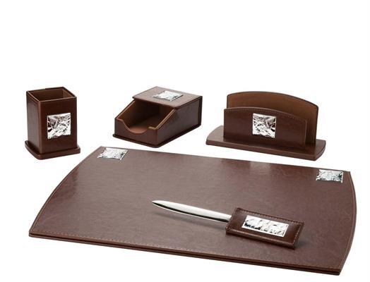 SET SCRIVANIA MARRONE 5PZ.