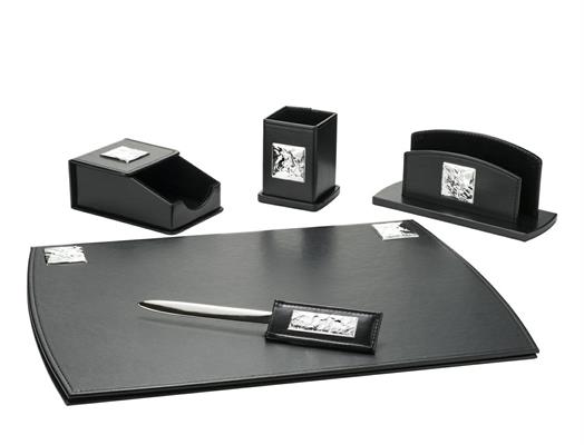 SET SCRIVANIA NERO 5PZ