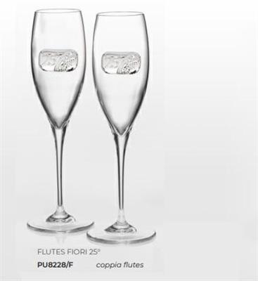 CONFEZIONE COPPIA FLUTE 25°ESIMO FIORI
