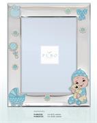 CORNICE BIMBO CON PELUCHE 9X13 CELESTE