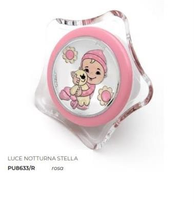 LUCE NOTTURNA STELLA CON PELUCHE ROSA