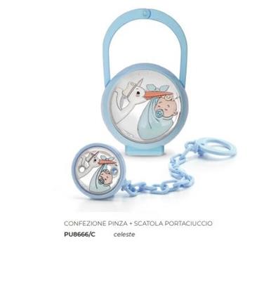 CONFENZIONE PINZA+SCAT CIUCCIO CICOGNA CELESTE