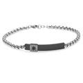 BRACCIALE ACCIAIO +CENTR NERO CON ROSA VENTI