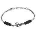 BRACCIALE ACCIAIO/NERO ANCORA