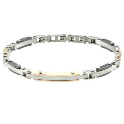 BRACCIALE UOMO ACCIAIO BICOLORE
