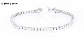 BRACCIALE TENNIS 3mm 16cm RODIATO CON PIETRE BIANCHE