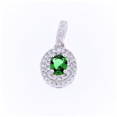 CIONDOLO KATE OVALE 5X4MM VERDE ARG 925