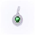 CIONDOLO KATE OVALE 5X4MM VERDE ARG 925