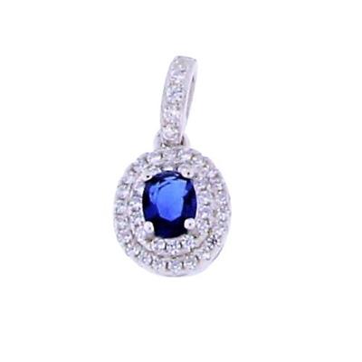 CIONDOLO KATE OVALE 5X4MM BLU ARG 925