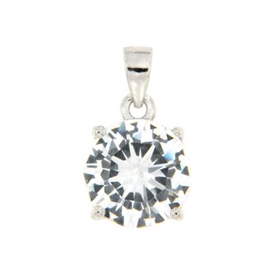 CIONDOLO PUNTO LUCE TONDO 4 GRIFFES 9 MM BIANCO