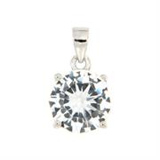CIONDOLO PUNTO LUCE TONDO 4 GRIFFES 9 MM BIANCO