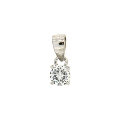 CIONDOLO PUNTO LUCE TONDO 4 GRIFFES 4 MM BIANCO