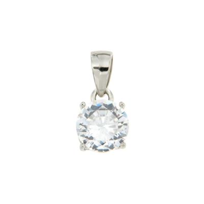 CIONDOLO PUNTO LUCE TONDO 4 GRIFFES 6 MM BIANCO