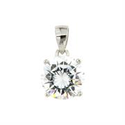 CIONDOLO PUNTO LUCE TONDO 4 GRIFFES 8 MM BIANCO