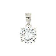 CIONDOLO PUNTO LUCE TONDO 4 GRIFFES 7 MM BIANCO