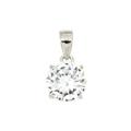 CIONDOLO PUNTO LUCE TONDO 4 GRIFFES 7 MM BIANCO