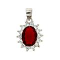 CIONDOLO KATE OVALE 6X8MM ROSSO ARG 925