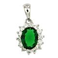 CIONDOLO KATE OVALE 6X8MM VERDE ARG 925