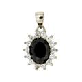 CIONDOLO KATE OVALE 6X8MM NERO ARG 925