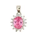 CIONDOLO KATE OVALE 6X8MM ROSA ARG 925