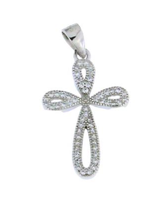 CIONDOLO CROCE ARGENTO 925%