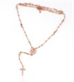 COLLANA ROSARIO ROSATA CON PIETRE BIANCHE