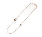 COLLANA ROSARIO ROSATA CON PIETRE NERE