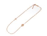COLLANA ROSARIO ROSATA CON PIETRE BIANCHE