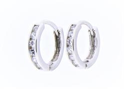 ORECCHINI CERCHIO ZIRC Ø8mm ARG 925