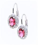 ORECCHINI KATE OVALI 4X6mm ROSSI MONACHINA ARG.925%