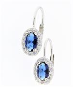 ORECCHINI KATE OVALI 4X6mm BLU MONACHINA ARG.925%