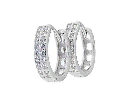 ORECCHINI CERCHIO ZIRC Ø11mm ARG 925