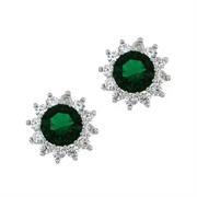 ORECCHINI 6MM VERDE CONT.BIANCO BUCO ROD