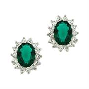 ORECCHINI KATE OVALI 6X8MM VERDI ARG 925