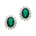 ORECCHINO OVALE 6X8MM VERDE CONTORNATO BIA RH