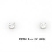 ORECCHINI PUNTO LUCE Ø 2MM 3 COPPIE ARG 925