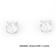 ORECCHINI PUNTO LUCE Ø 6MM 2 COPPIE ARG 925