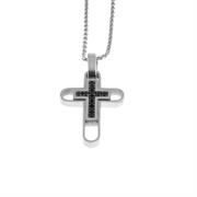 CIONDOLO UOMO CROCE+STRASS