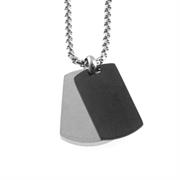 COLL UOMO PIASTRA MILITARE DOPPIA RODIO E BRUNITA