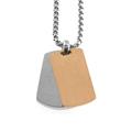 COLLANA UOMO PIASTRA MILITARE DOPPIA RODIO E ROSE'