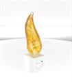 CORNO PICCOLO 10CM AMBRA LISCIO C/BASE CRISTLLO