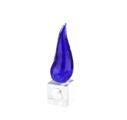 CORNO PICCOLO 10CM BLUE LISCIO C/BASE CRISTALLO