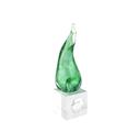 CORNO PICCOLO CM10 VERDE LISCIO C/BASE CRISTLLO