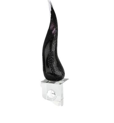 CORNI MEDIO NERO LISCIO CM 15 CON BASE CRISTALLI