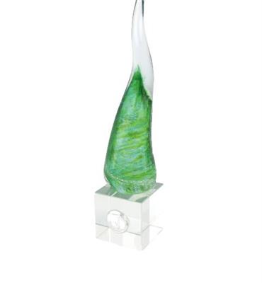 CORNI MEDIO VERDE LISCIO CM 15 CON BASE CRISTALLI