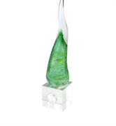 CORNI MEDIO VERDE LISCIO CM 15 CON BASE CRISTALLI
