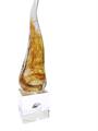 CORNO GRANDE AMBRA LISCIO CM 20 CON BASE CRISTALLO