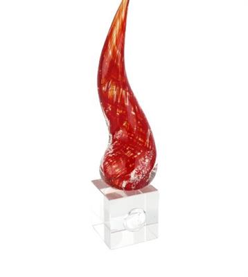 CORNO GRANDE ROSSO LISCIO CM 20 CON BASE CRISTALLO
